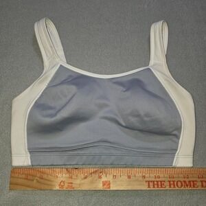C9 Sports Bra 34DD White Gray High Impact Hook Back Adjustable Straps N9885